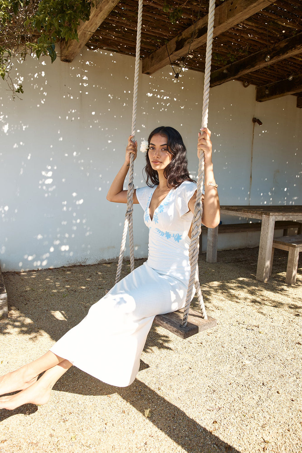 Sweetest Dreams Linen Maxi Dress White